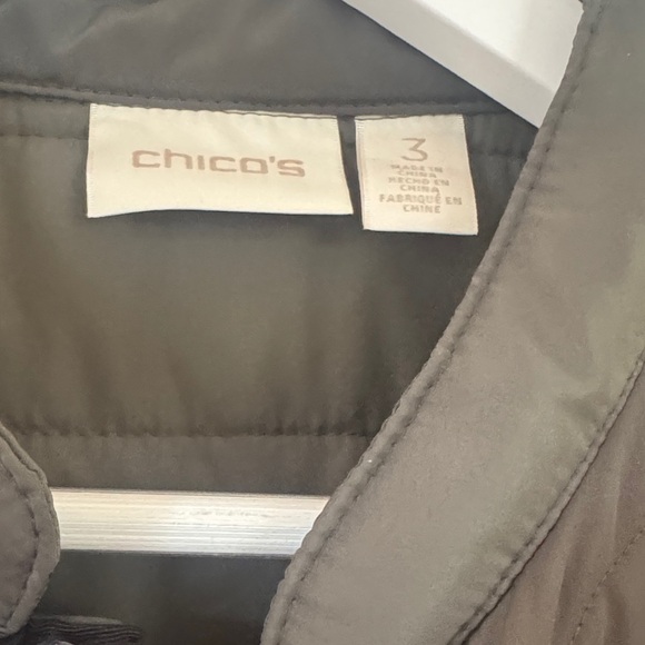 Chico's Dark Green Puffer Jacket - Picture 3 of 5